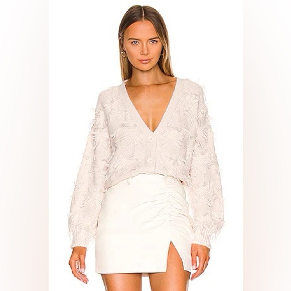 525 America Sweaters - Anthropologie 525 America Cream Fringe Cardigan Sweater NWT